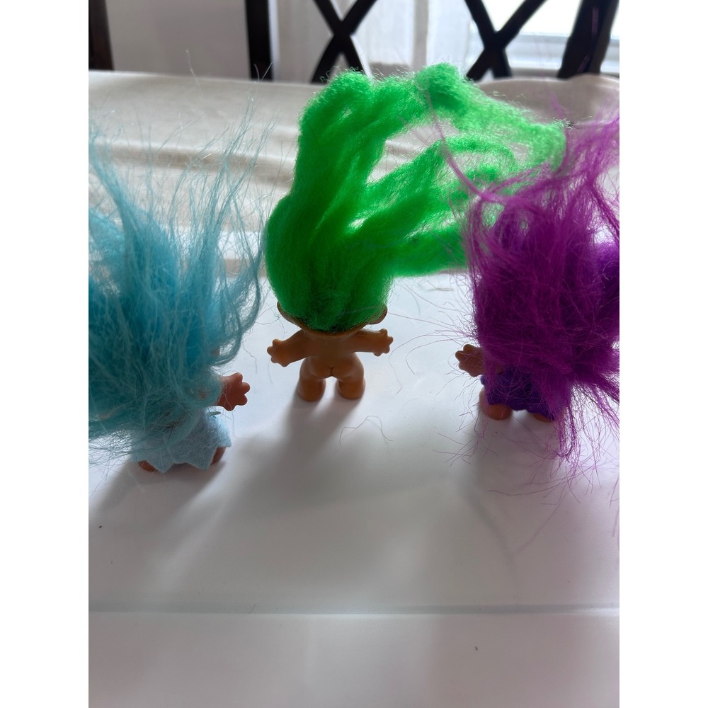 Russ Berrie Troll Dolls Set 3in Multicolor Vintage 90s Collectible Figures 3pk